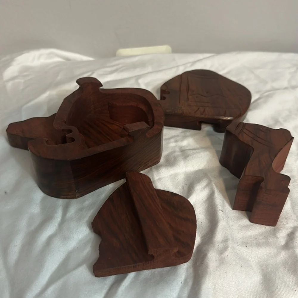Master Piece Crafts Homemade Puzzle Box Wooden Camel Shaped Secret Stash Box